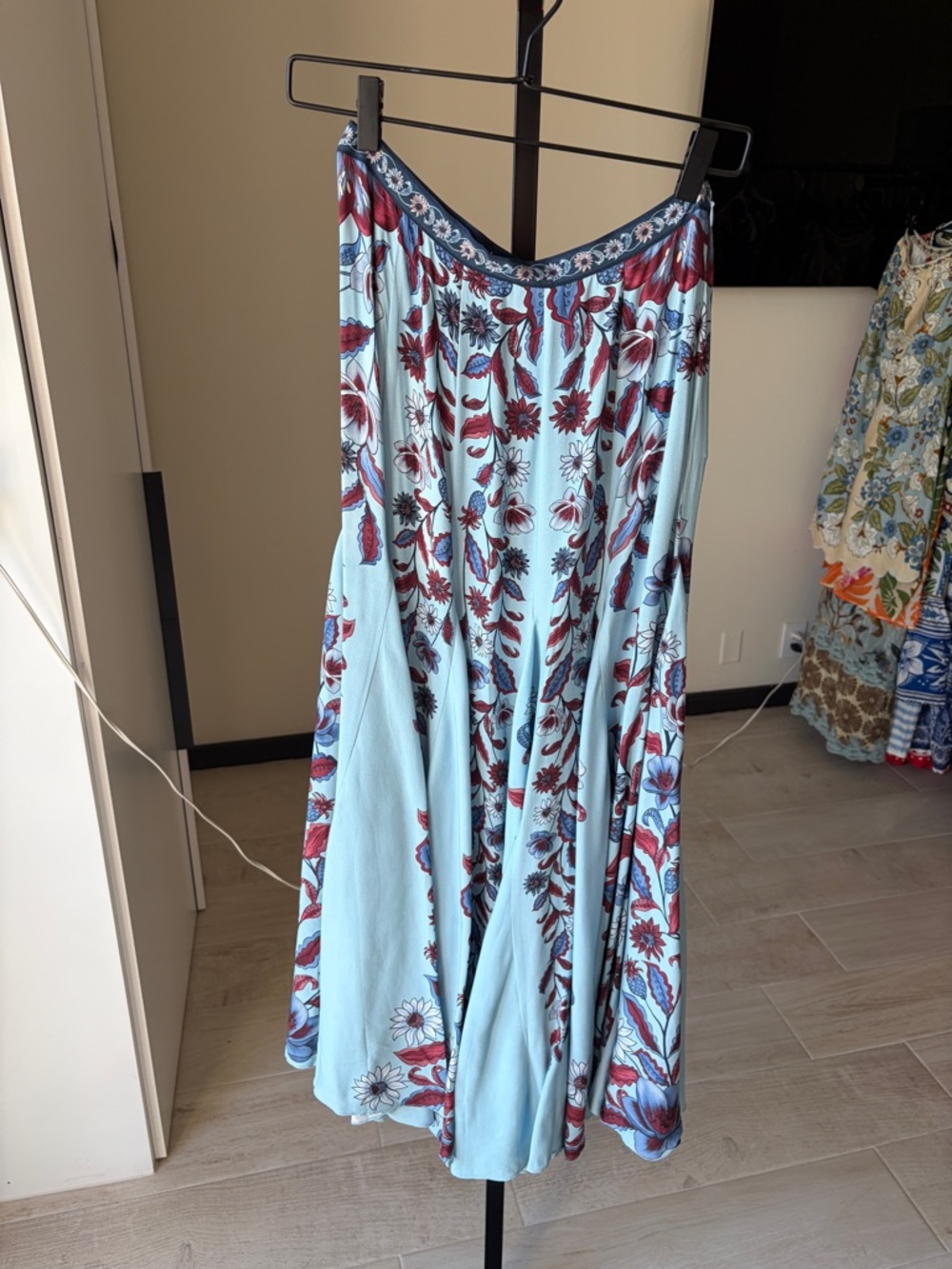 Farm Rio: Soft Blue Marcelle Pleated Maxi
Skirt - Picture 8 of 15
